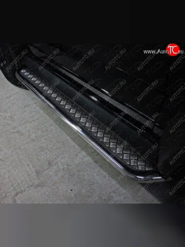 Пороги с площадкой 42,4 мм ТСС Тюнинг (серые) Suzuki Jimny JB64 (2018-2025)