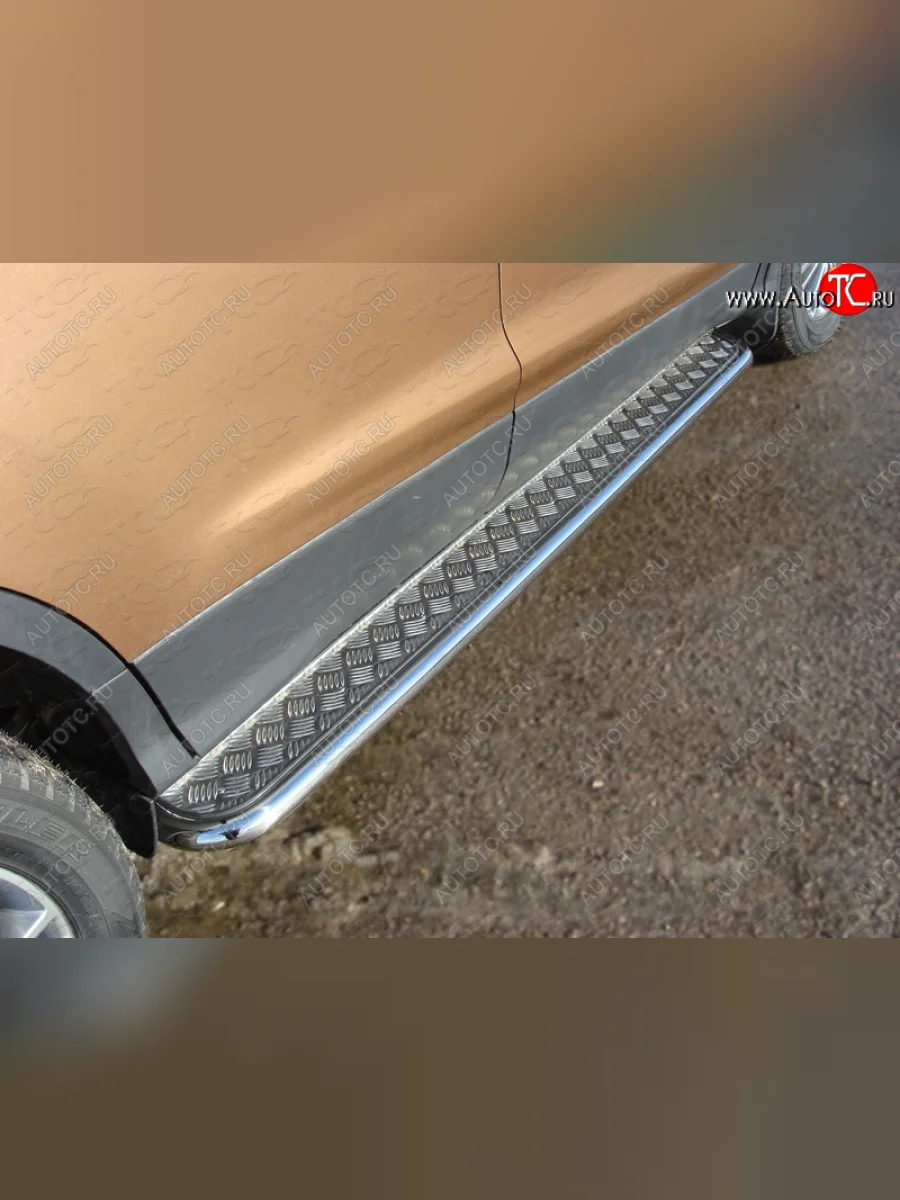 Пороги с площадкой 42,4 мм ТСС Тюнинг Ford Kuga 2 дорестайлинг (2013-2016)  в Самаре Самарской области