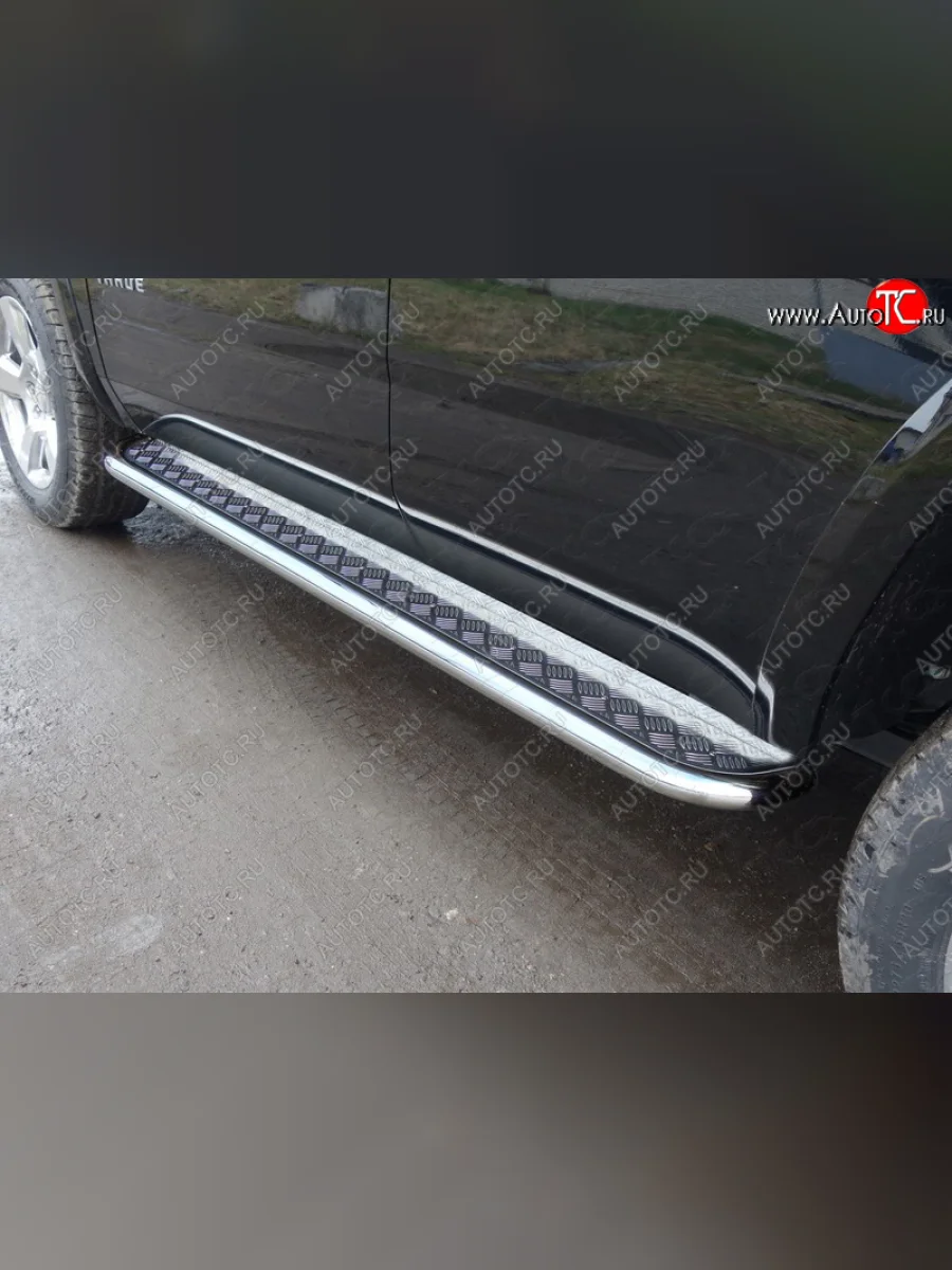 Пороги с площадкой 60,3 мм ТСС Тюнинг Chevrolet Tahoe K2UC (2014-2021) (серые)  в Перми Пермском крае