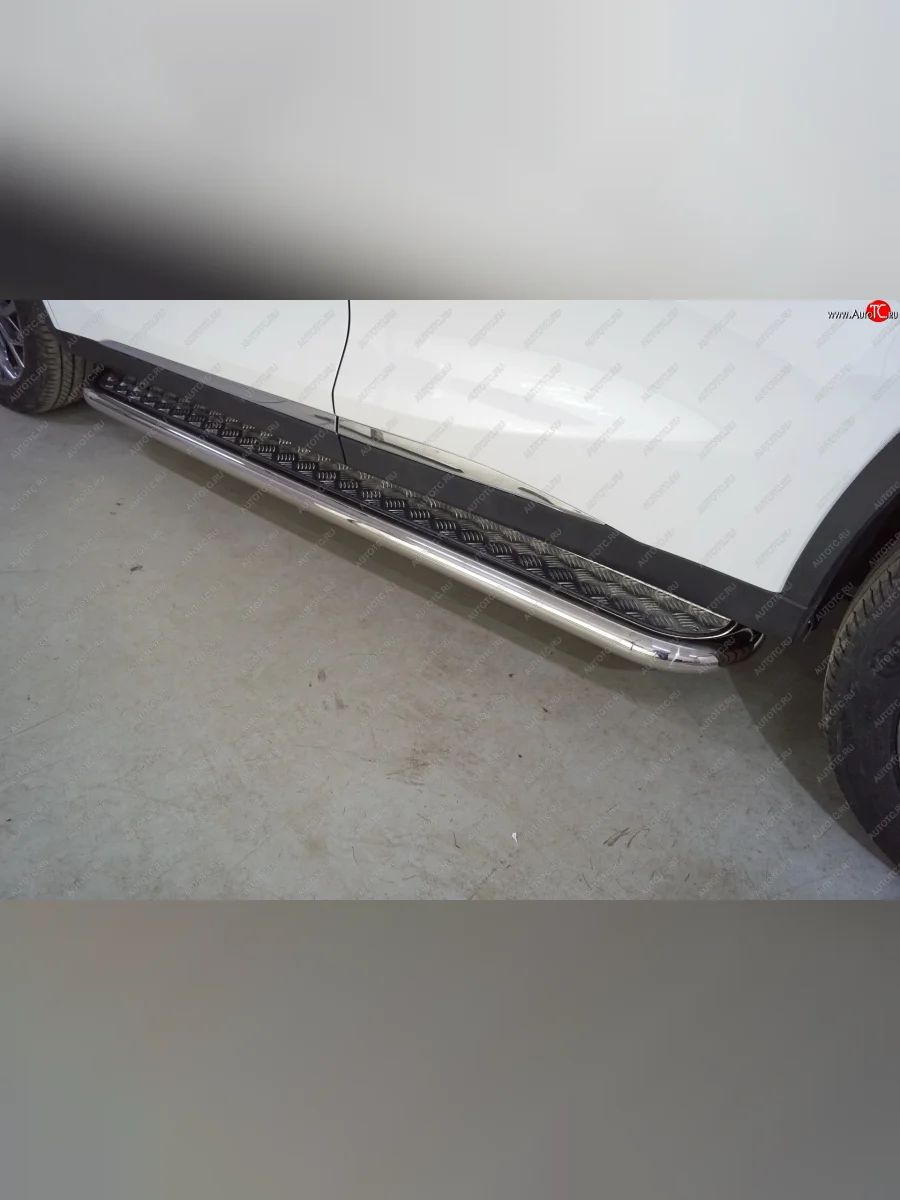 Пороги с площадкой 60,3 мм ТСС Тюнинг EXEED TXL 1-ый рестайлинг (2021-2025) (серые)  в Перми Пермском крае