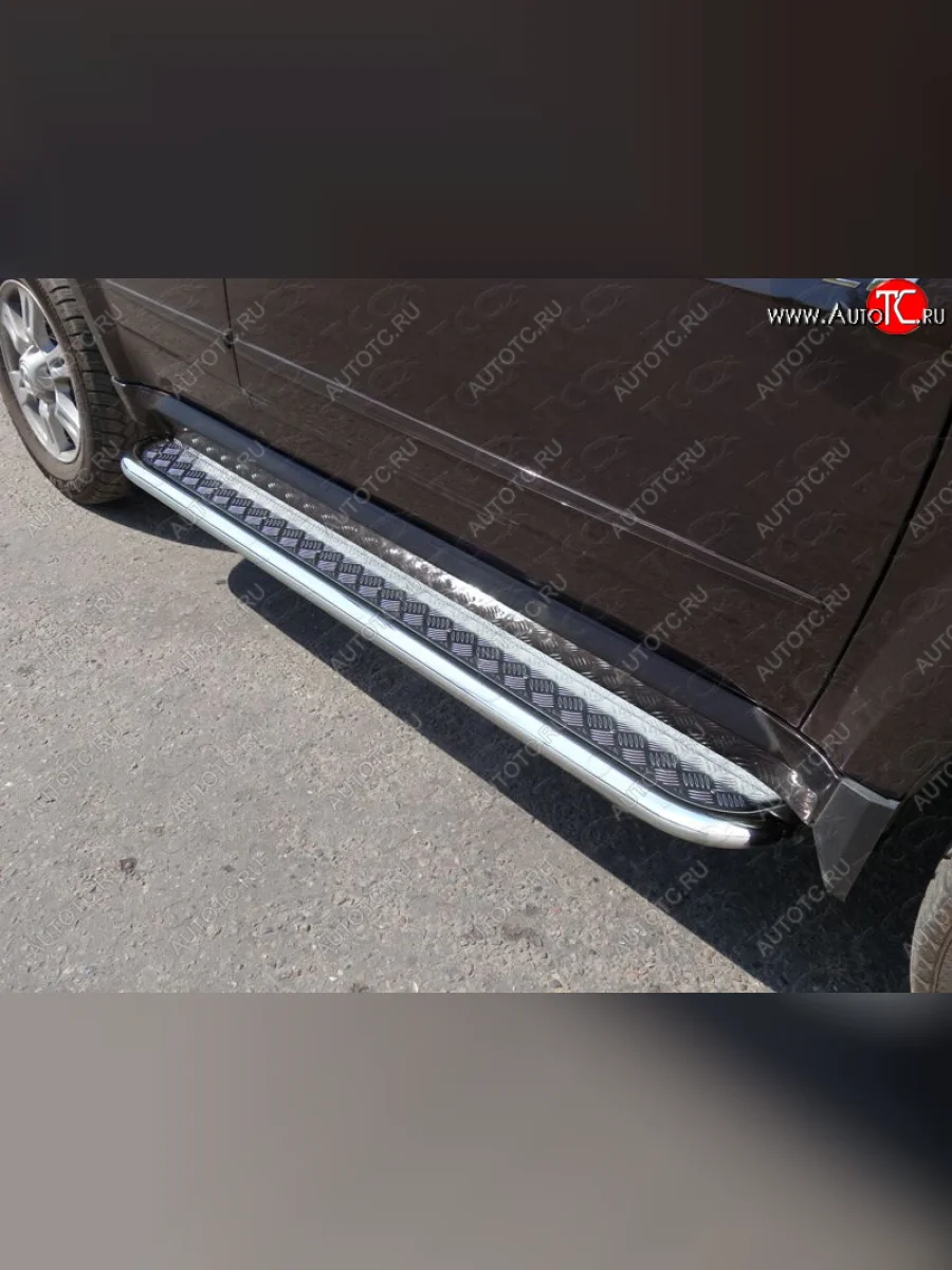 Пороги с площадкой 60,3 мм ТСС Тюнинг Great Wall Hover H5 (2010-2017) (серые)  в Перми Пермском крае