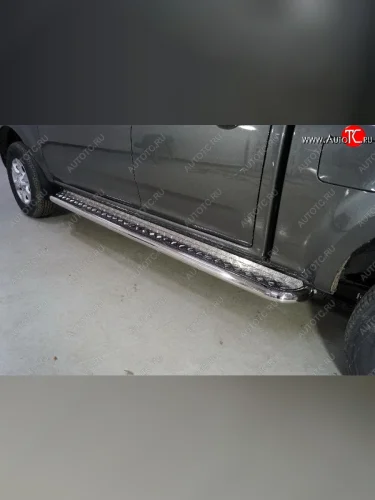 Пороги с площадкой 60,3 мм ТСС Тюнинг (серые) Great Wall Wingle 7 пикап (2018-2023)
