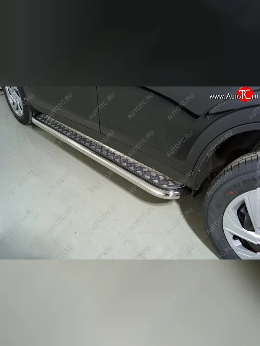 Пороги с площадкой 60,3 мм ТСС Тюнинг Haval Dargo (2022-2025) (серые)  в Перми Пермском крае