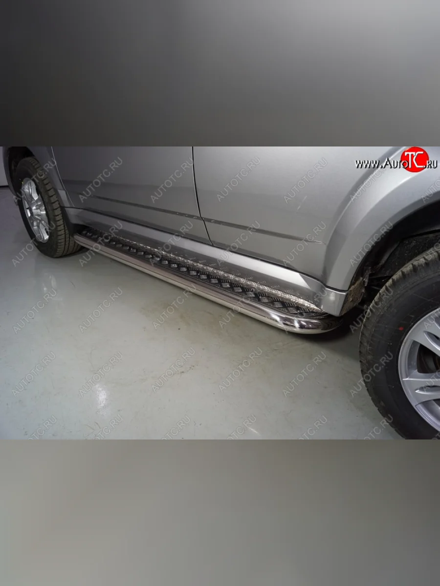 Пороги с площадкой 60,3 мм ТСС Тюнинг Haval H5 рестайлинг (2020-2023) (серые)  в Керчи Республика Крым