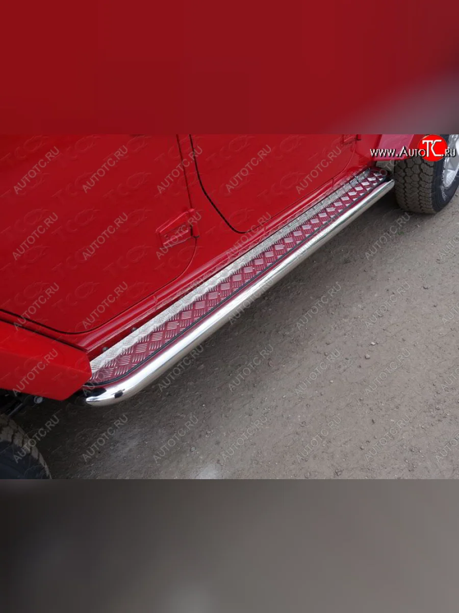 Пороги с площадкой 60,3 мм 5D ТСС Тюнинг Jeep Wrangler JK 3 дв. дорестайлинг (2006-2010) (серые)  в Воронеже Воронежской области