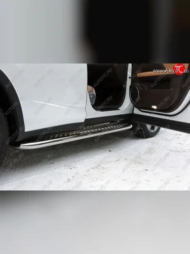 Пороги с площадкой 60,3 мм F-Sport ТСС Тюнинг (серые) Lexus RX350 AL10 рестайлинг (2012-2015)