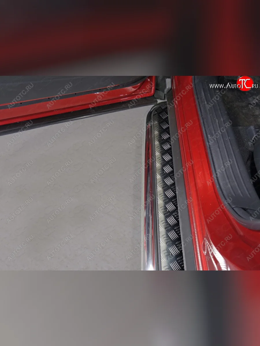 Пороги с площадкой 60,3 мм ТСС Тюнинг Mazda CX-9 TC дорестайлинг (2015-2025) (серые)  с доставкой в г. Пермь