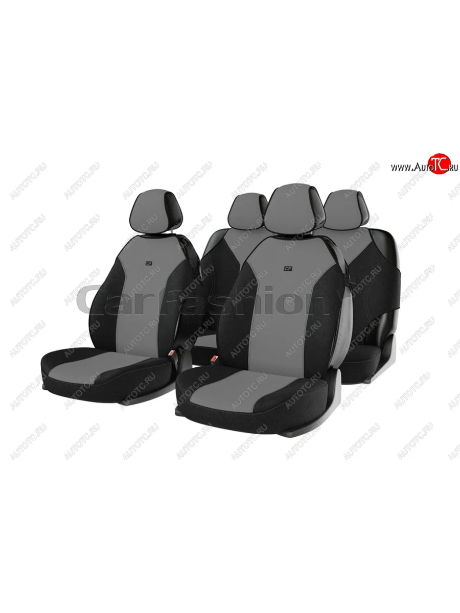 Универсальные чехлы сидений (майка, 7 предм., полиэстер) Bingo CARFASHION Nissan Qashqai 2 J11 дорестайлинг (2013-2019) (черно-серые)  с доставкой в г. Керчь
