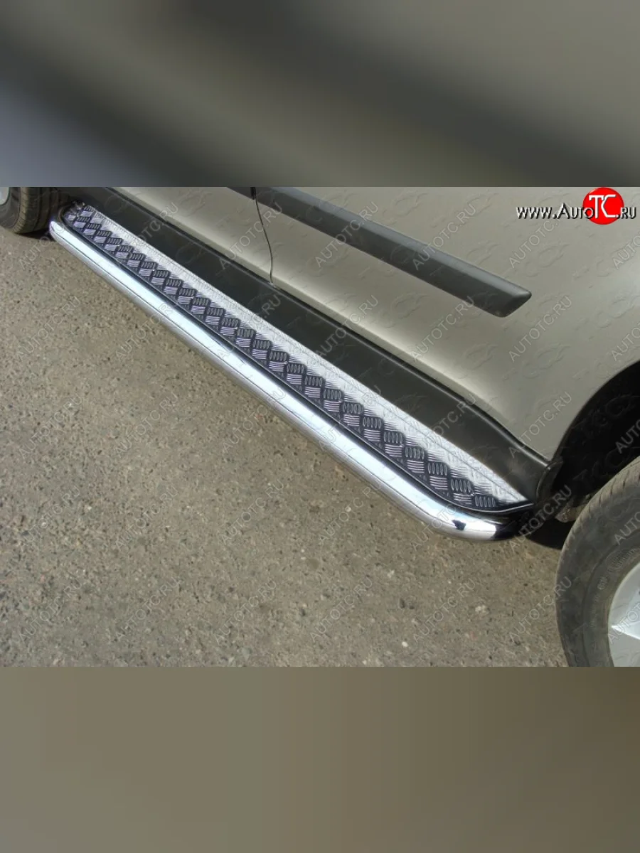 Пороги с площадкой 60,3 мм ТСС Тюнинг Skoda Yeti (2013-2018) (серые)  в Самаре Самарской области