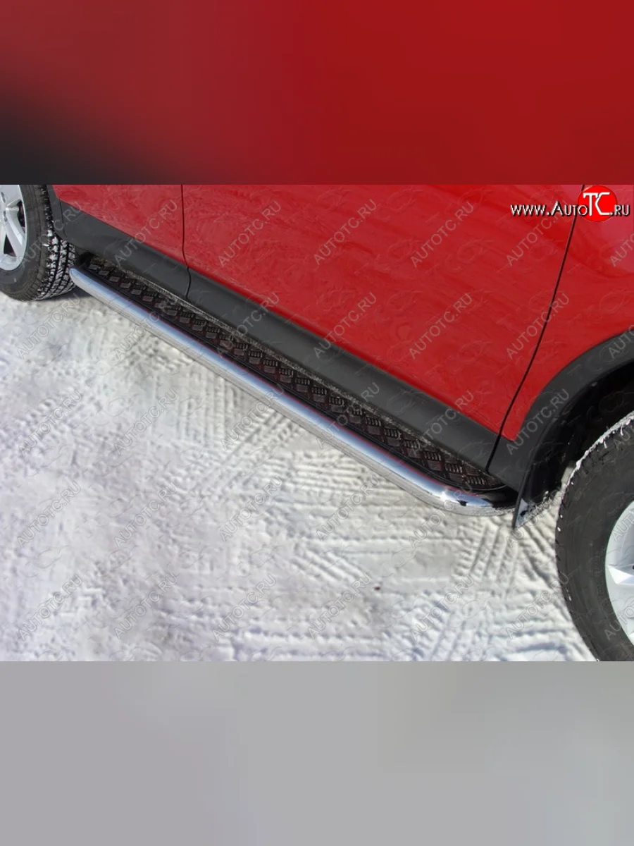 Пороги с площадкой 60,3 мм ТСС Тюнинг Toyota RAV4 XA40 5 дв. дорестайлинг (2012-2015) (серые)  В Кинешме Ивановской области