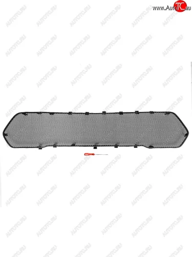 Защитная сетка в бампер (верх, ячейка 3х7 мм) Alfeco Стандарт (Чёрная) Лада ВАЗ Нива Трэвел (212300-80) (2021-2025)