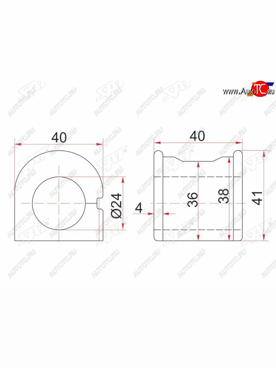 Втулка переднего стабилизатора SAT Toyota Funcargo дорестайлинг (1999-2002)  в Самаре Самарской области