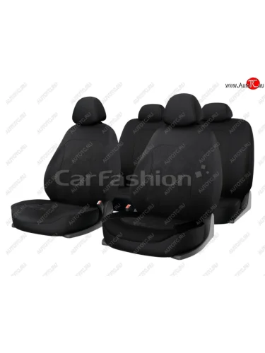 Универсальные чехлы сидений (майка, 11 предм., экокожа) Тrend plus CARFASHION (черный) Renault Kaptur дорестайлинг (2016-2020)
