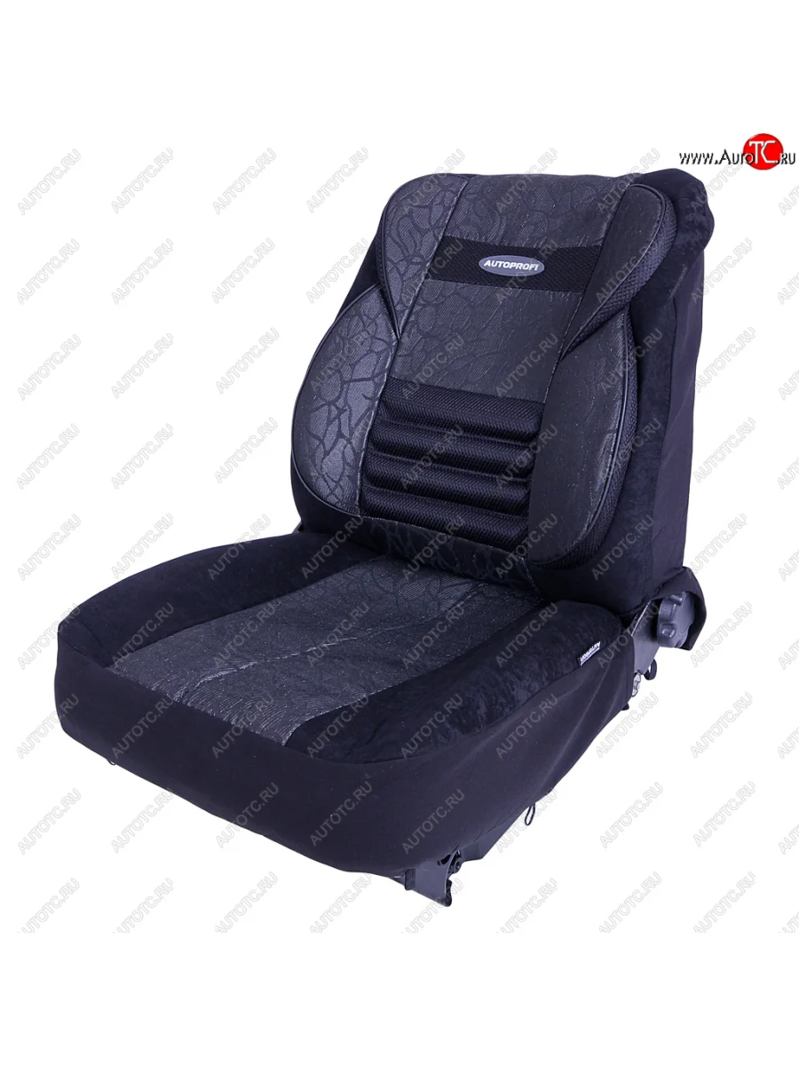Универсальные чехлы сидений (майка, 11 предм., велюр) Comfort Combo AUTOPROFI   (черно-серый)