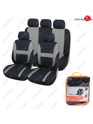 Универсальные чехлы сидений (майка, 9 предм., велюр) AIRLINE (черно-серый) Renault Kaptur дорестайлинг (2016-2020)