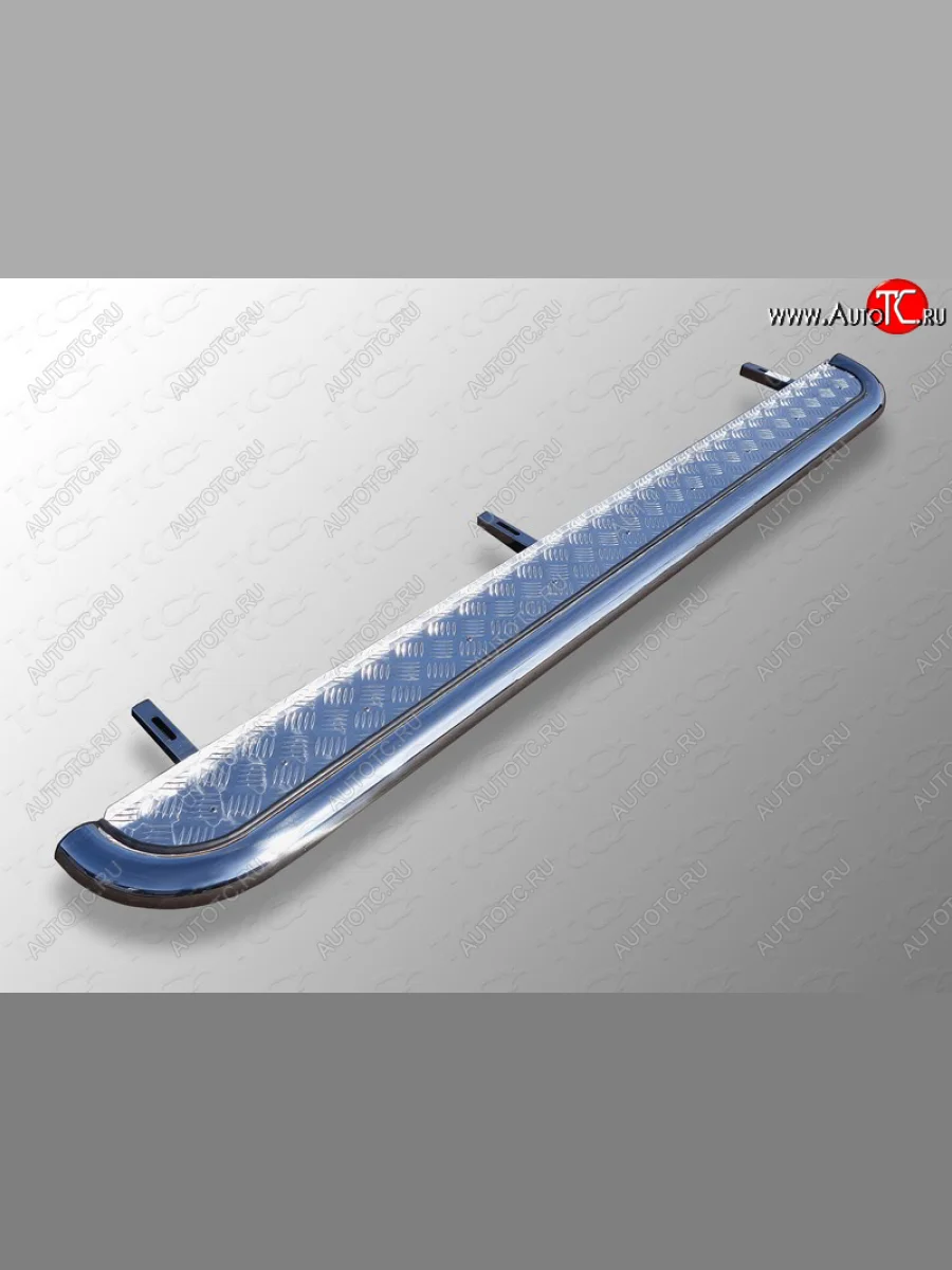 Пороги с площадкой 75*42 мм ТСС Тюнинг Ford Explorer U502 1-ый рестайлинг, 5 дв. (2015-2018) (серые)  в Керчи Республика Крым