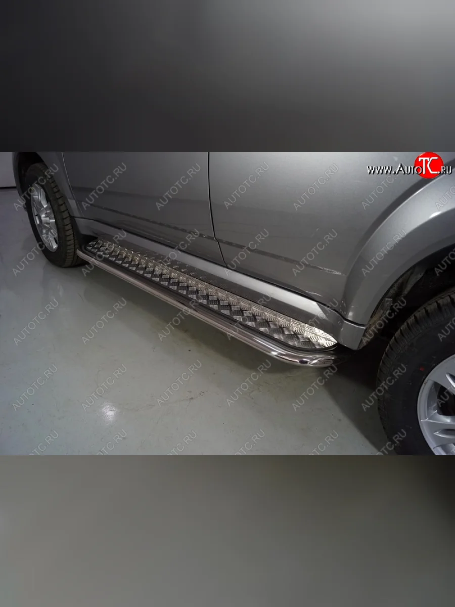 Пороги с площадкой 75х42 мм ТСС Тюнинг Haval H5 рестайлинг (2020-2023) (серые)  в Керчи Республика Крым