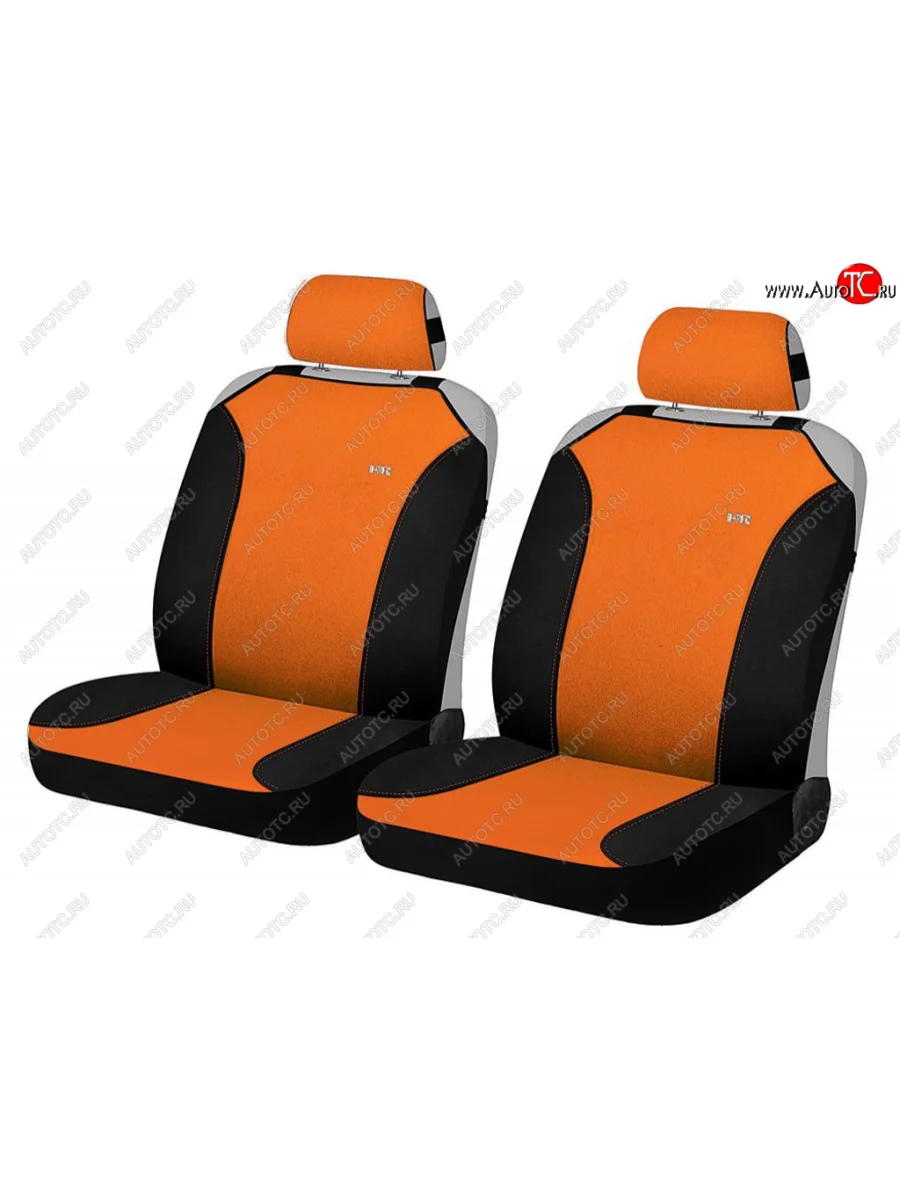 Универсальные чехлы сидений (майка, 4 предм., полиэстер) Magic Front CARFASHION Lifan X60 2-ой рестайлинг (2016-2025) (черно-оранжевые)  в Воронеже Воронежской области