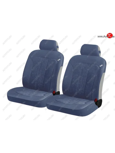 Универсальные чехлы сидений (майка, 4 предм., полиэстр) rend Front CARFASHION (черно-синие) Renault Kaptur дорестайлинг (2016-2020)