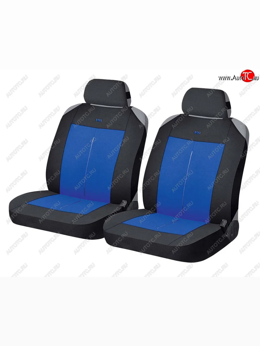 Универсальные чехлы сидений (майка, 4 предм., полиэстр) Vertical Front CARFASHION Haval F7x (2025) (черно-синие)  в Самаре Самарской области