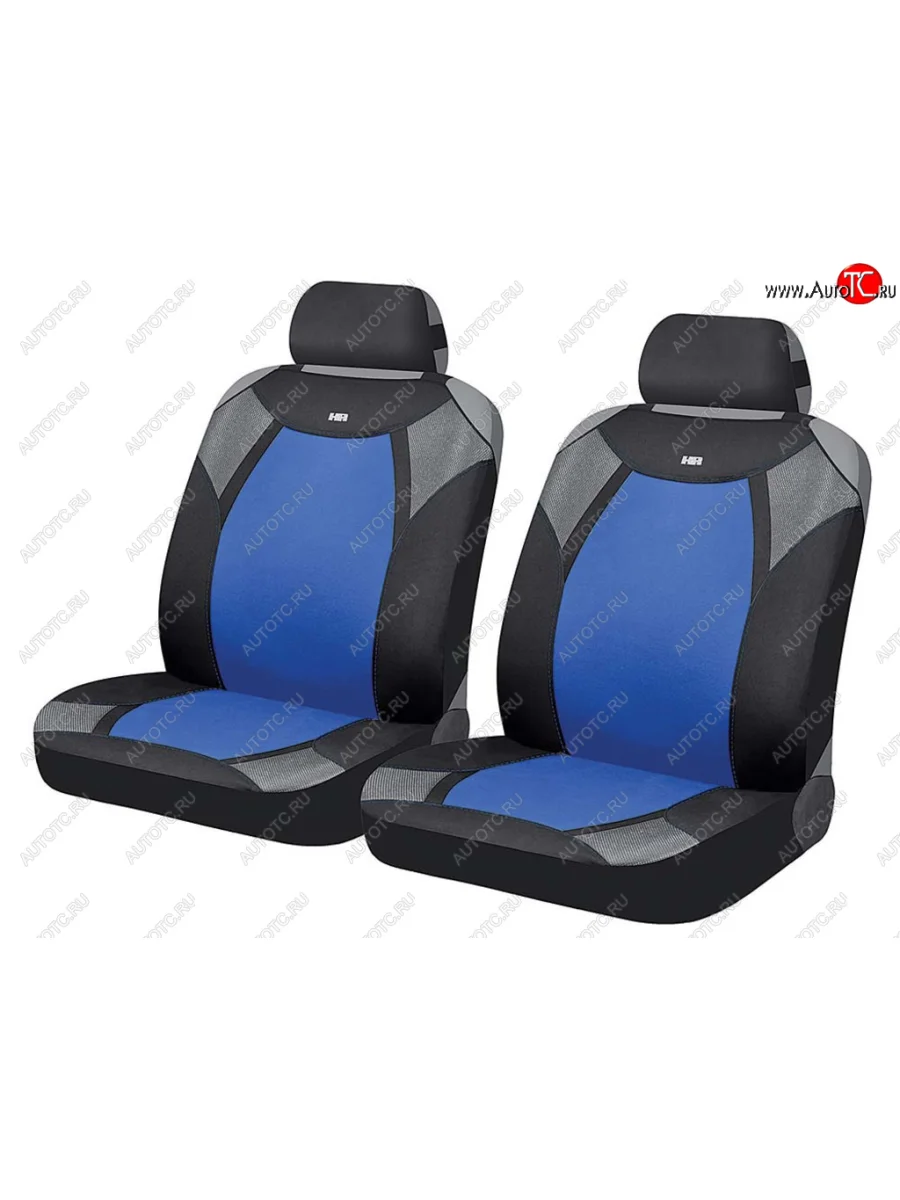 Универсальные чехлы сидений (майка, 4 предм., полиэстер) Viper Front CARFASHION Volkswagen Caravelle T6 дорестайлинг (2015-2019) (черно-синие)  в Воронеже Воронежской области