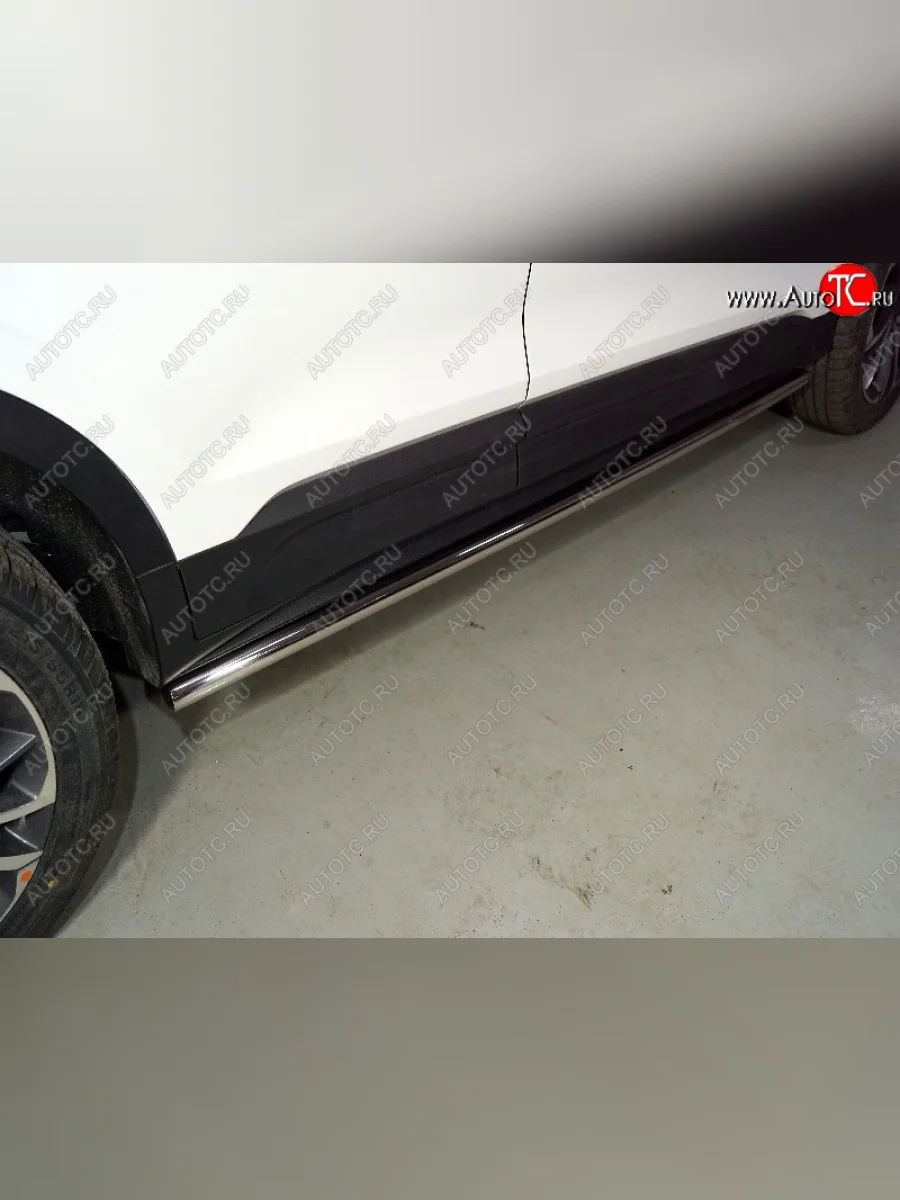 Защита порогов труба d42,4 мм ТСС Тюнинг Geely Coolray SX11 дорестайлинг (2018-2023) (серые)  в Керчи Республика Крым
