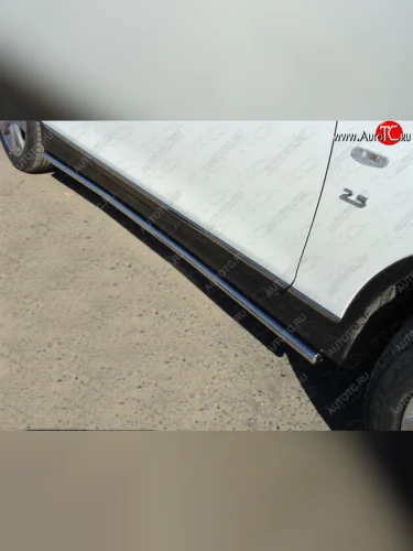 Защита порогов труба d42,4 мм ТСС Тюнинг (серые) INFINITI Qx50 J50 дорестайлинг (2013-2016)