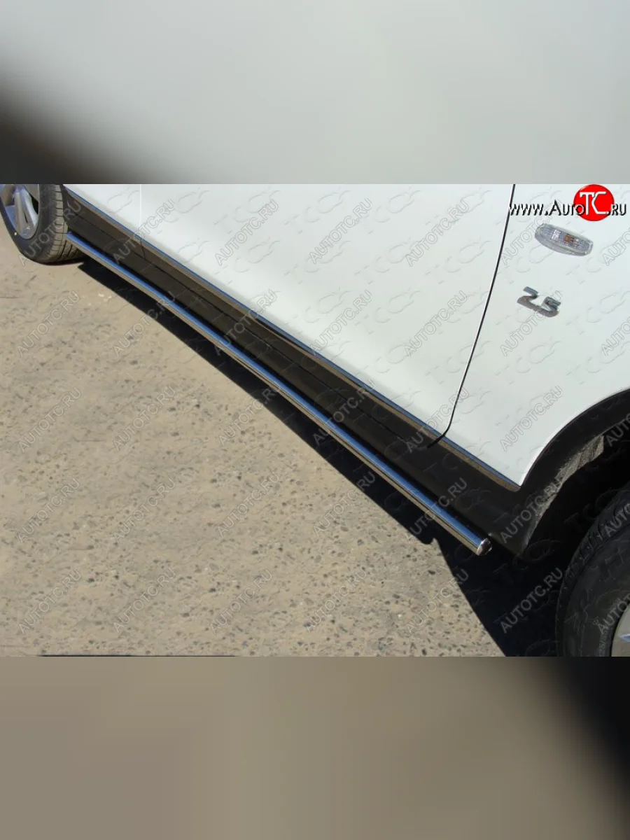 Защита порогов труба d42,4 мм ТСС Тюнинг INFINITI Qx50 J50 дорестайлинг (2013-2016) (серые)  в Перми Пермском крае