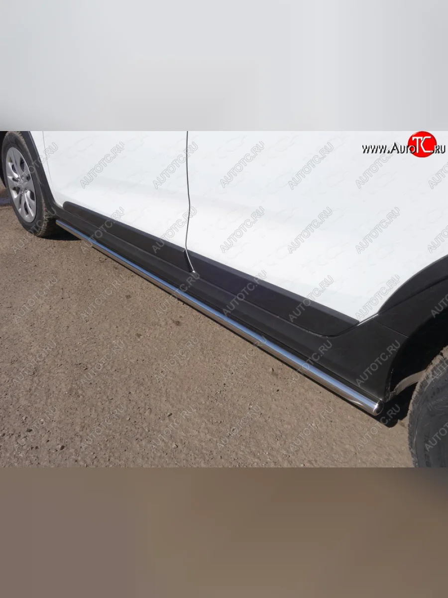 Защита порогов труба d42,4 мм ТСС Тюнинг KIA Rio X-line (2017-2021) (серые)  в Керчи Республика Крым