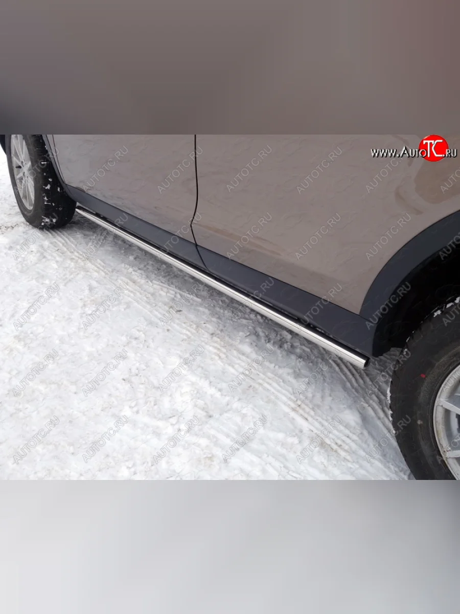 Защита порогов труба d42,4 мм ТСС Тюнинг Land Rover Range Rover Sport 2 L494 дорестайлинг (2013-2017) (серые)  в Самаре Самарской области