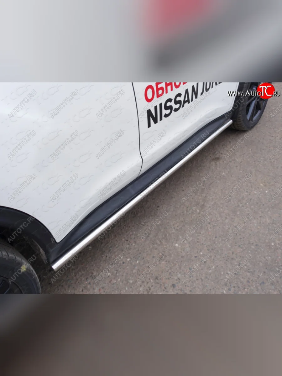Защита порогов труба d42,4 мм ТСС Тюнинг }  Nissan Juke (2014-2020) 1 YF15 (серые)  в Воронеже Воронежской области