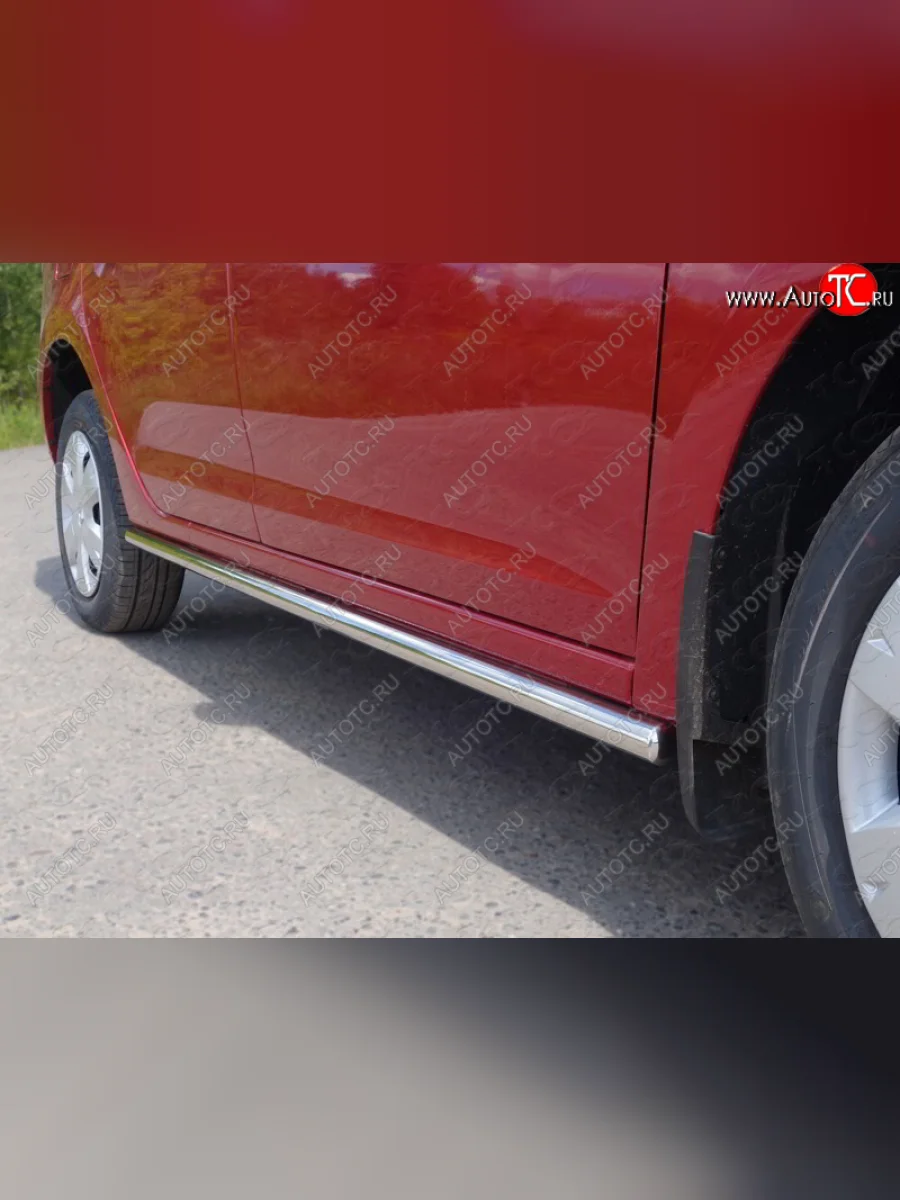 Защита порогов труба d42,4 мм ТСС Тюнинг Renault Logan 2 дорестайлинг (2014-2018) (серые)  в Керчи Республика Крым