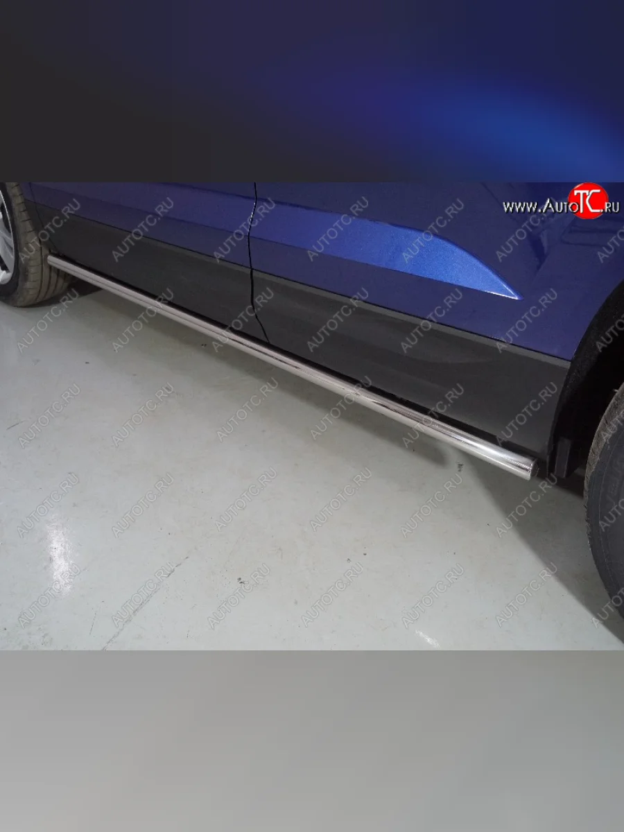 Защита порогов труба d42,4 мм ТСС Тюнинг Skoda Karoq NU7 рестайлинг (2020-2025) (серые)  в Самаре Самарской области