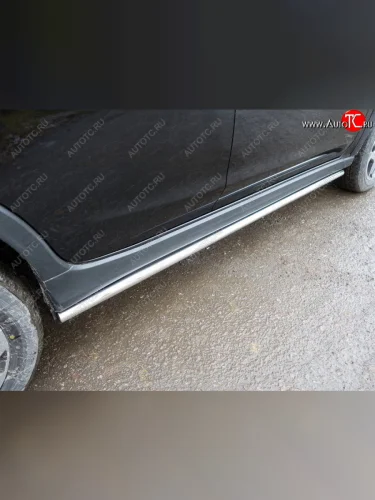 Защита порогов труба d42,4 мм ТСС Тюнинг (серые) Subaru XV GT/G24 дорестайлинг (2017-2021)