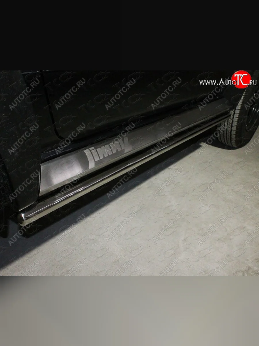 Защита порогов труба d42,4 мм ТСС Тюнинг Suzuki Jimny JB64 (2018-2025) (серые)  в Керчи Республика Крым