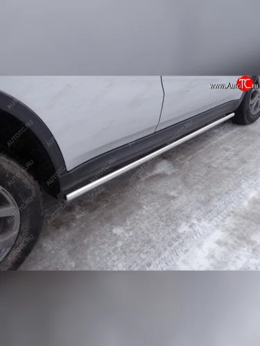 Защита порогов труба d42,4 мм ТСС Тюнинг (серые) Suzuki Vitara LY дорестайлинг (2015-2019)