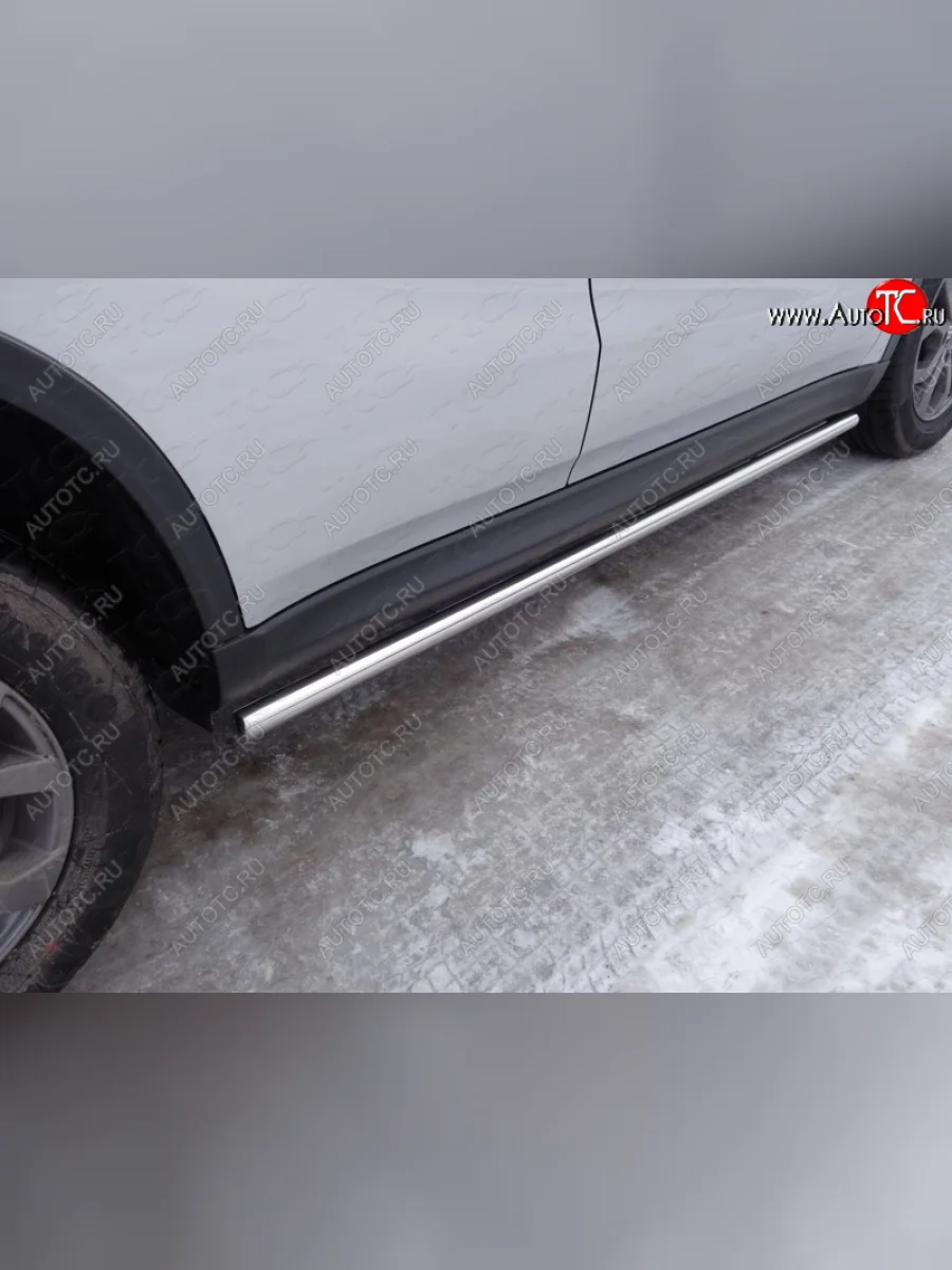 Защита порогов труба d42,4 мм ТСС Тюнинг Suzuki Vitara LY дорестайлинг (2015-2019) (серые)  в Самаре Самарской области