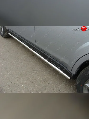 Защита порогов труба d50,8 мм ТСС Тюнинг (серые) Subaru Outback  BR, (2012-2015) B14)  рестайлинг универсал