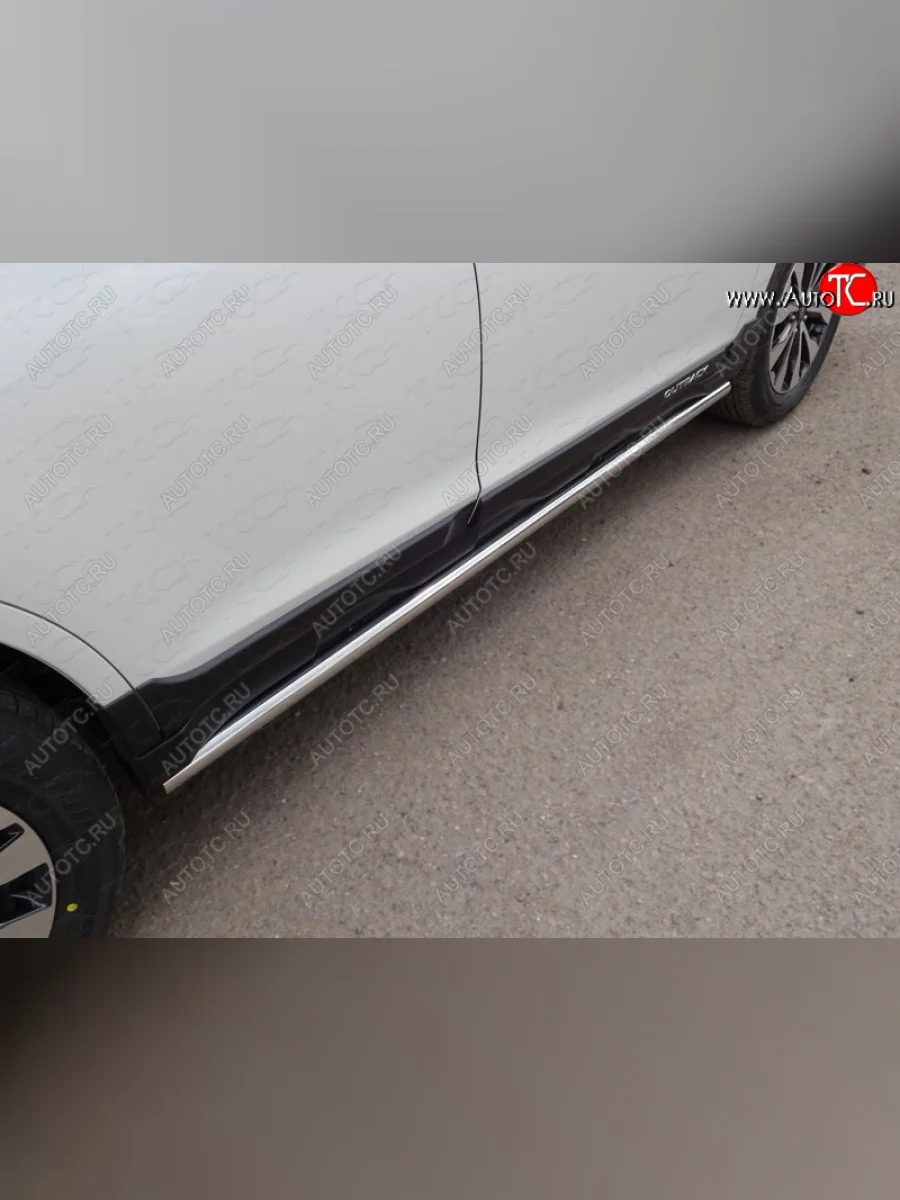 Защита порогов труба 50,8 мм ТСС Тюнинг Subaru Outback BS/B15 дорестайлинг универсал (2014-2018) (серые)  в Самаре Самарской области