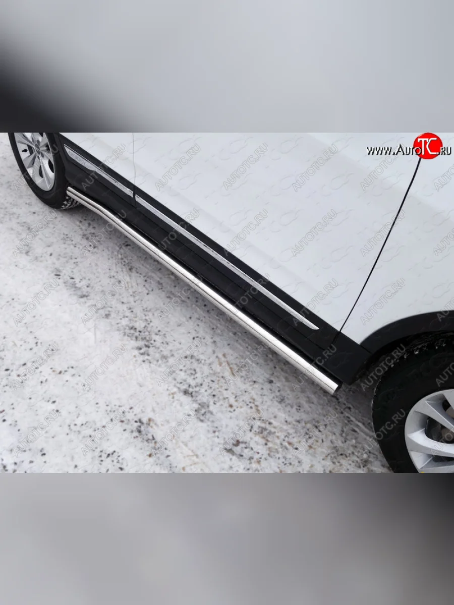 Защита порогов труба d60,3 мм ТСС Тюнинг Chery Tiggo 5 (T21) дорестайлинг (2014-2017) (серые)  в Самаре Самарской области
