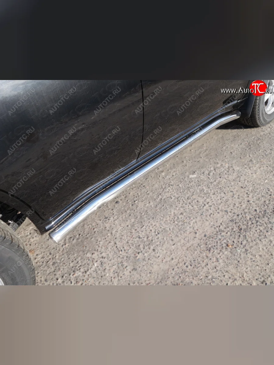 Защита порогов труба d60,3 мм ТСС Тюнинг Chery Tiggo T11 рестайлинг (2013-2016) (серые)  в Керчи Республика Крым
