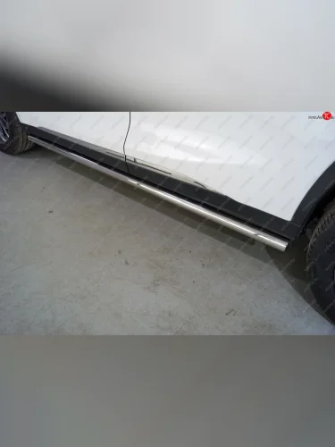 Защита порогов труба d60,3 мм ТСС Тюнинг (серые) EXEED TXL 1-ый рестайлинг (2021-2025)