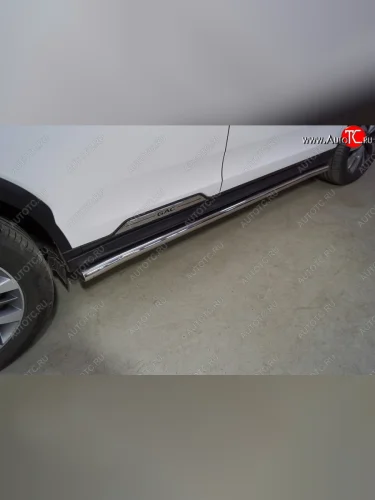 Защита порогов труба d60,3 мм ТСС Тюнинг (серые) GAC GS8 (2016-2023)