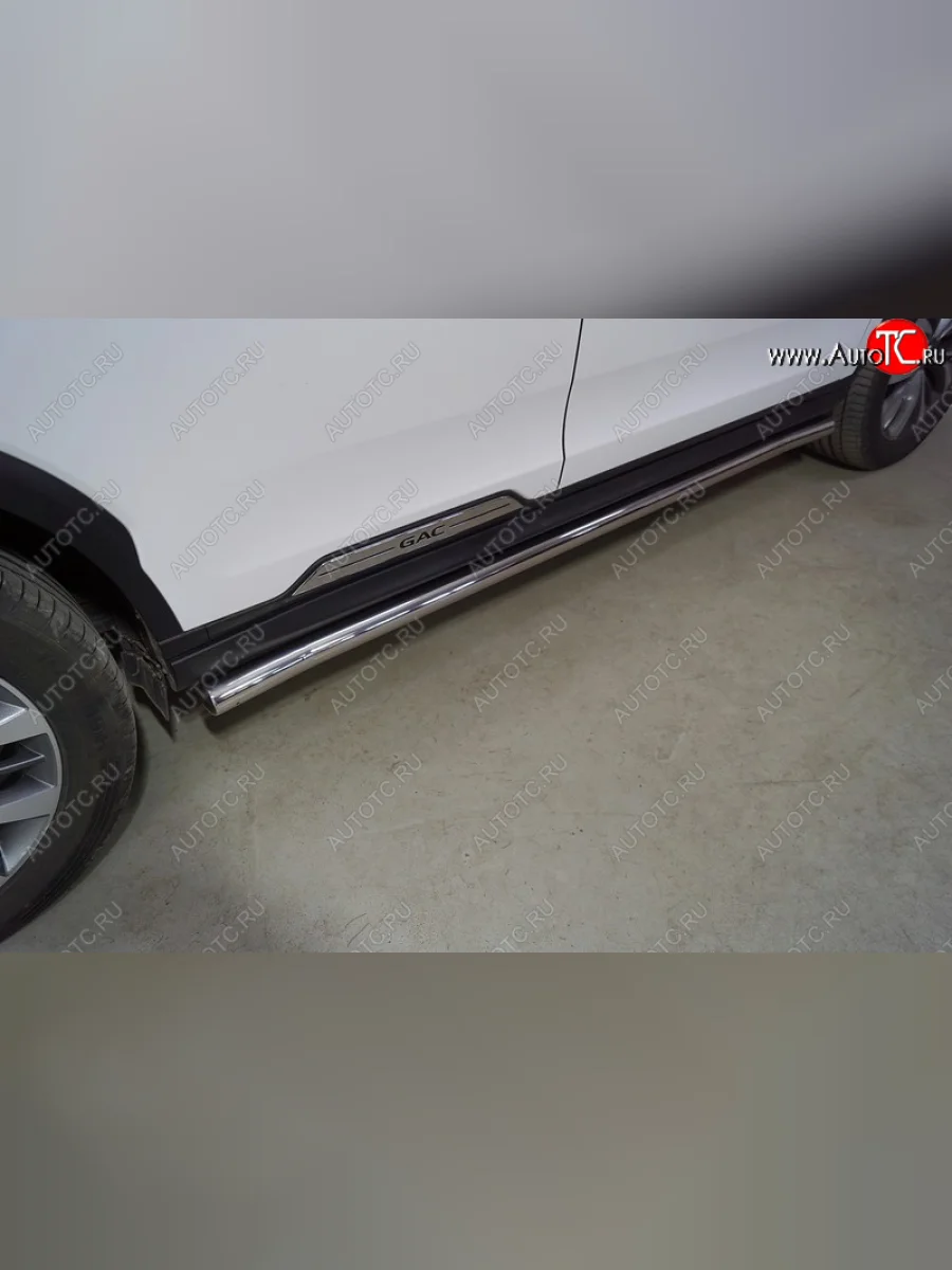 Защита порогов труба d60,3 мм ТСС Тюнинг GAC GS8 (2016-2023) (серые)  в Керчи Республика Крым