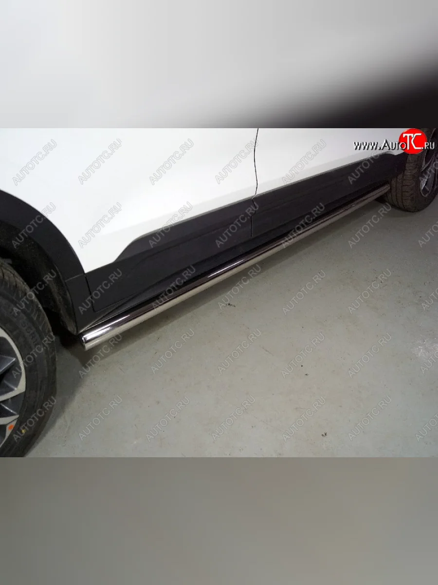 Защита порогов труба d60,3 мм ТСС Тюнинг Geely Coolray SX11 дорестайлинг (2018-2023) (серые)  в Перми Пермском крае