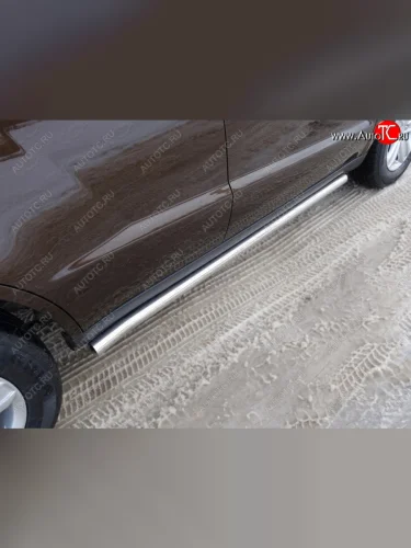 Защита порогов труба d60,3 мм ТСС Тюнинг (серые) Geely Emgrand X7 2-ой рестайлинг (2019-2021)