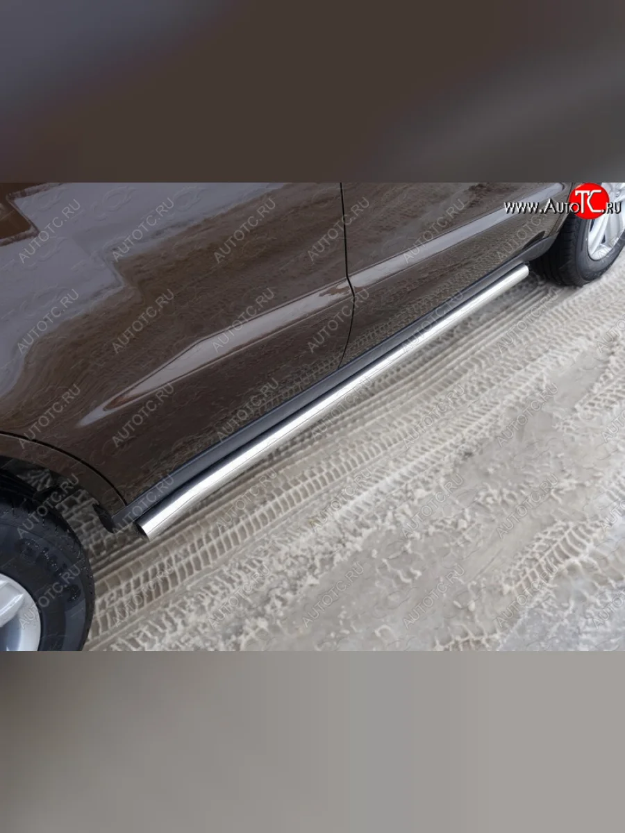 Защита порогов труба d60,3 мм ТСС Тюнинг Geely Emgrand X7 2-ой рестайлинг (2019-2021) (серые)  с доставкой в г. Самара