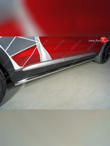 Защита порогов труба d60,3 мм ТСС Тюнинг (серые) Geely Tugella FY11,HPBA4 рестайлинг (2022-2025)