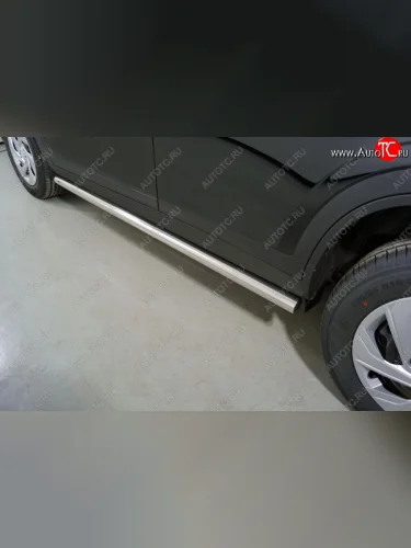 Защита порогов труба d60,3 мм ТСС Тюнинг (серые) Haval Dargo (2022-2025)
