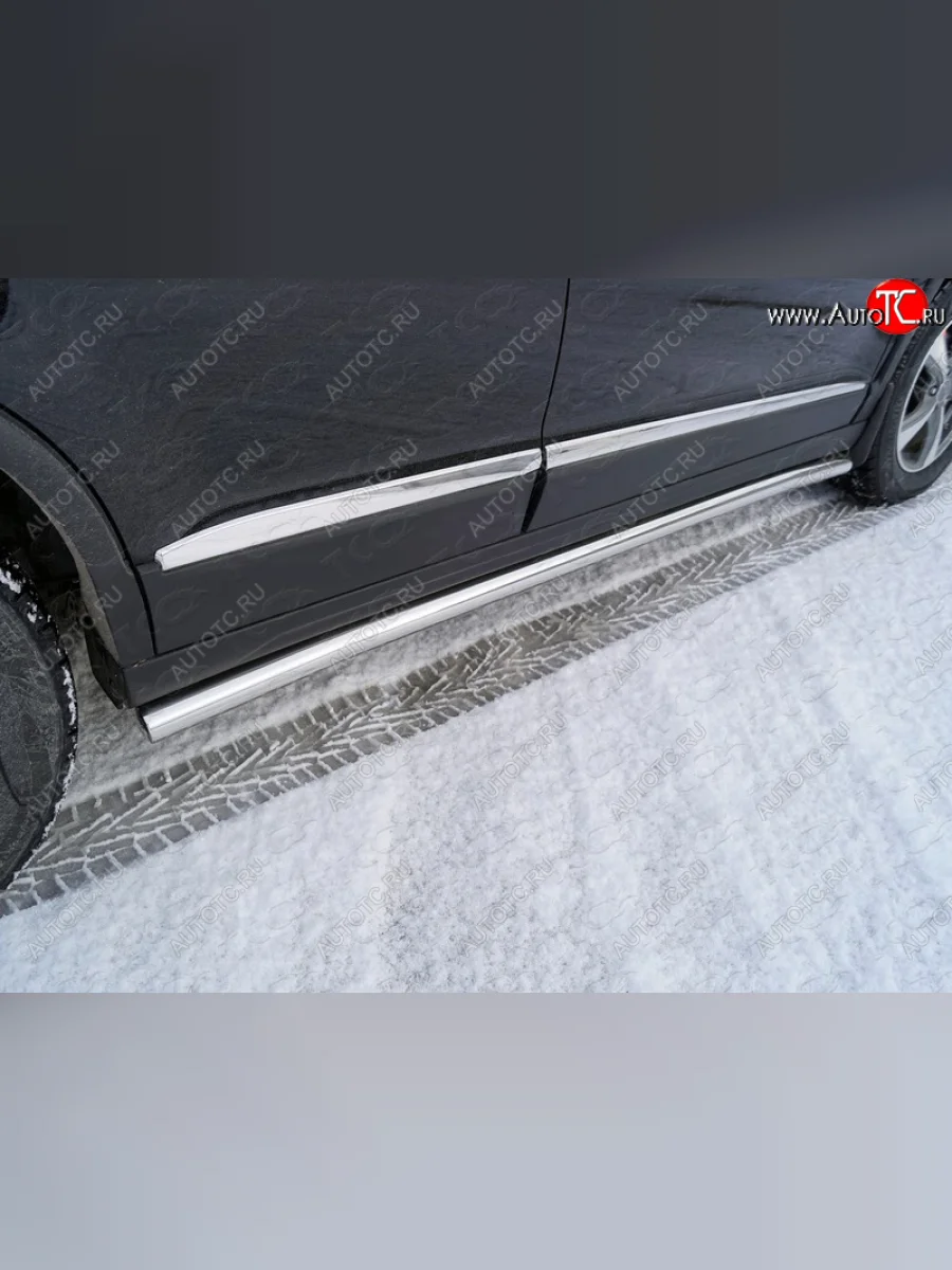 Защита порогов труба d60,3 мм ТСС Тюнинг Haval H6 (2013-2020) (серые)  в Воронеже Воронежской области